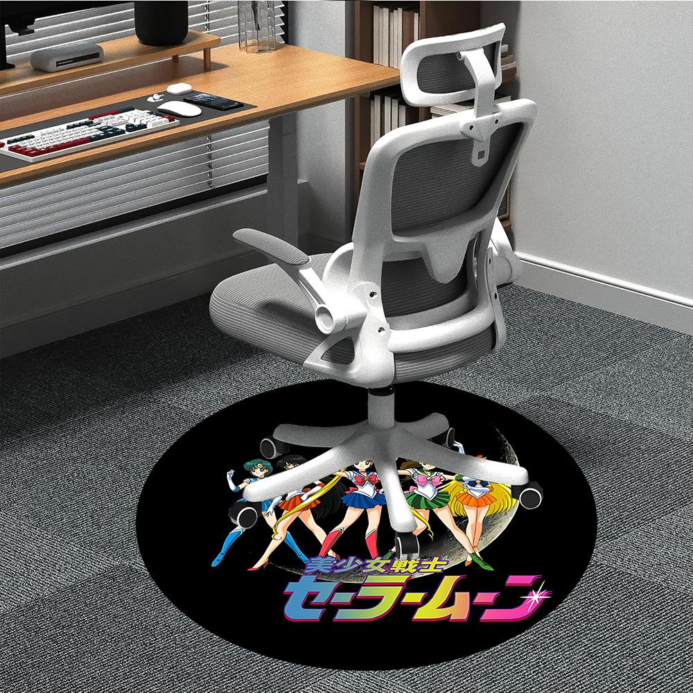 1PC Sailor Moon Office Round Rug - Perfect for Office or Study Decor, Non-Slip Backing, Decorative Floor Mat yy250916061