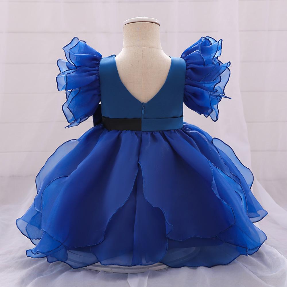 Vestido de Navidad para niñas de 0 a 24 meses, disfraz elegante para niños, vestidos de fiesta de princesa, vestido de encaje de media manga para boda y graduación