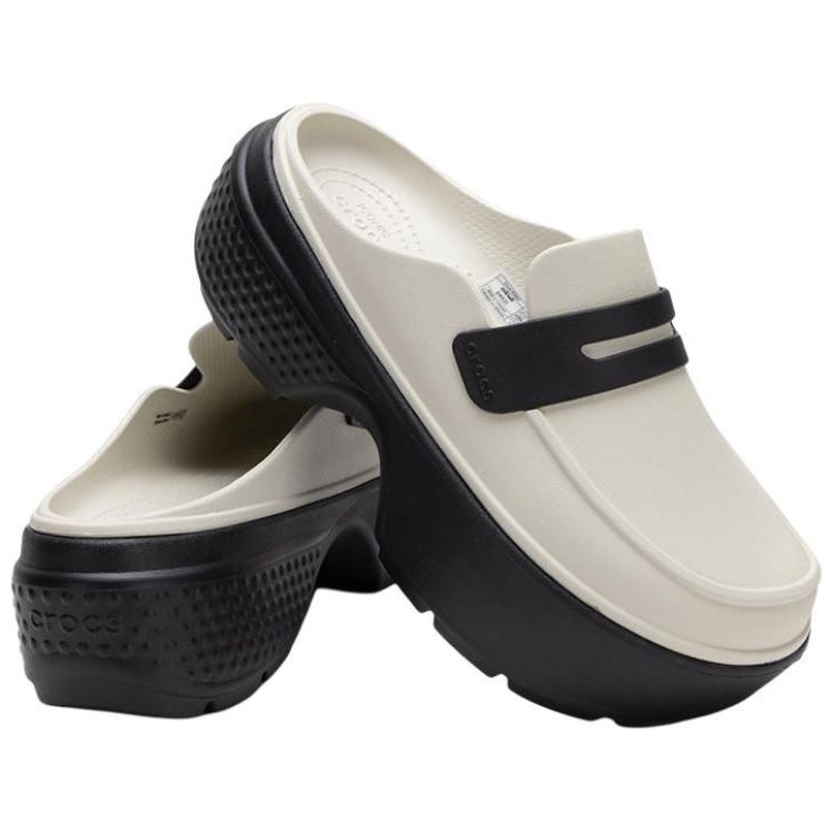 Crocs Stomp Loafer Linen Black Men Sneakers Cream 209937-1HR