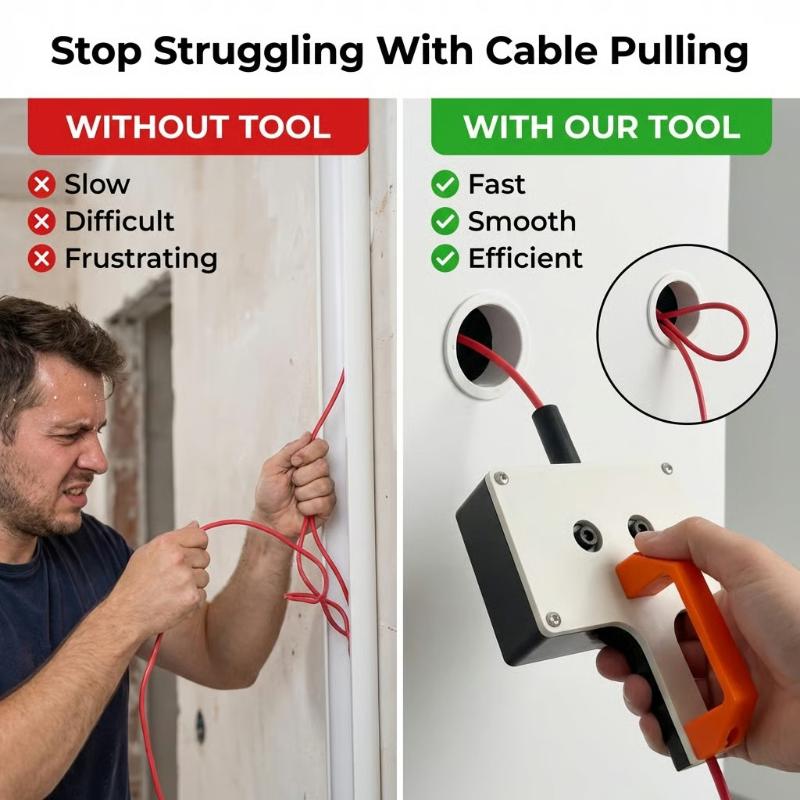 Wire Puller Heavy Duty for Electricians Handheld Cable Tugger for Quick Electrical Wiring Installations