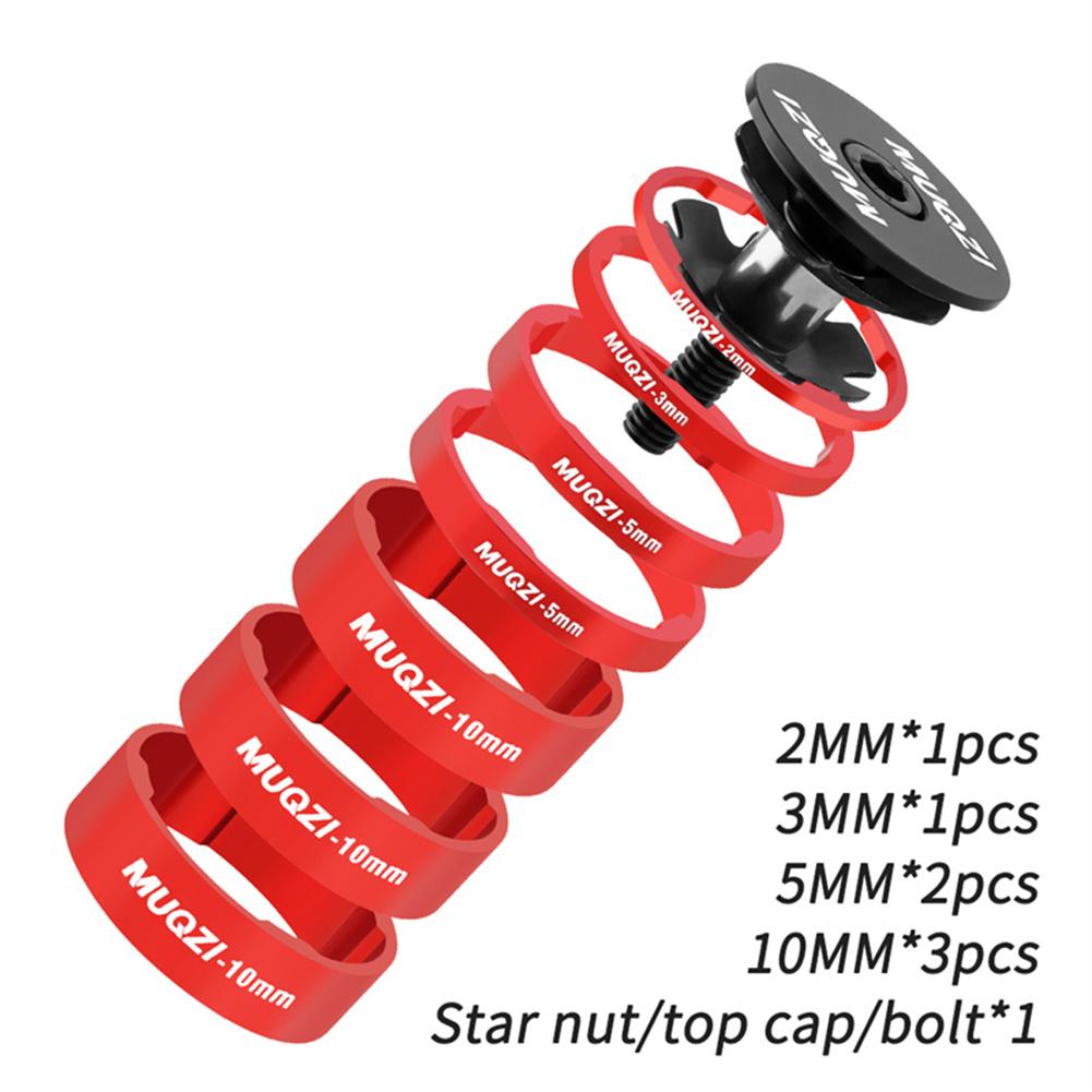 Bicycle Spacers, Bicycle Headset Spacer, 2mm 3mm 5mm 10mm Aluminum Alloy Bicycle Front Fork Stem Washers Set For Mountain Road Bikes Cycling