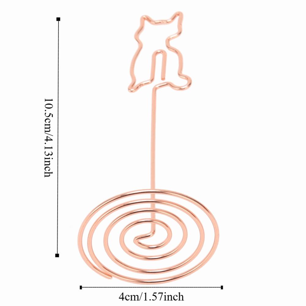 10Pcs Kitten/Note Shape Table Number Stands Rose Gold Metal Table Number Holder 105*40mm Electroplating Note Photo Stand