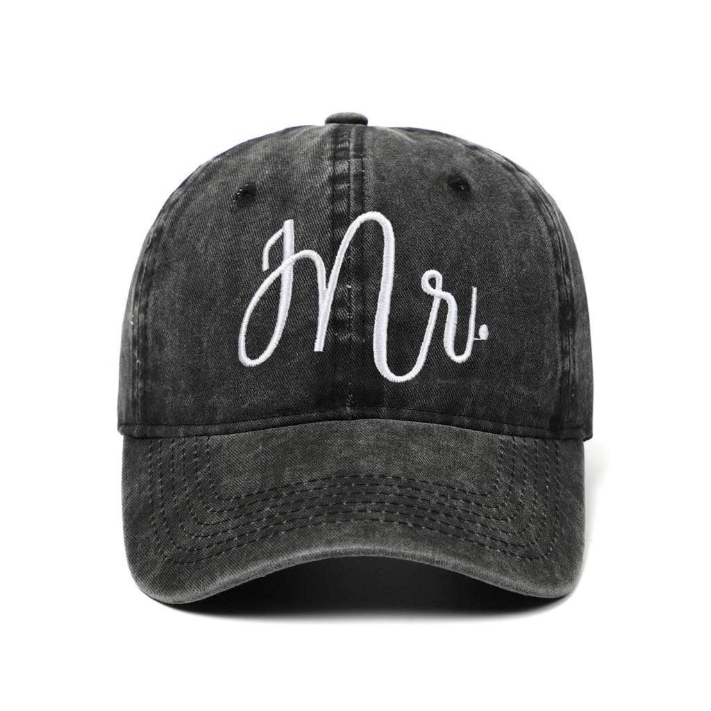 2024 Retro Embroidered Mr. and Mrs. Distressed Baseball Cap - Hip Hop Dad Hat
