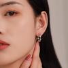 Tide S925 Sterling Silver Diamond Ear Hoops - Women's Punk Cold Style Fashion Earrings