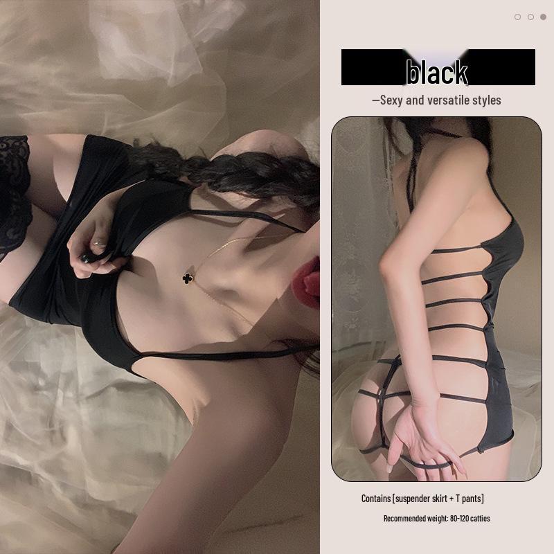 Linlinting Tempting Backless Lingerie Nightgown with Quick Release Open Crotch - Style 2048