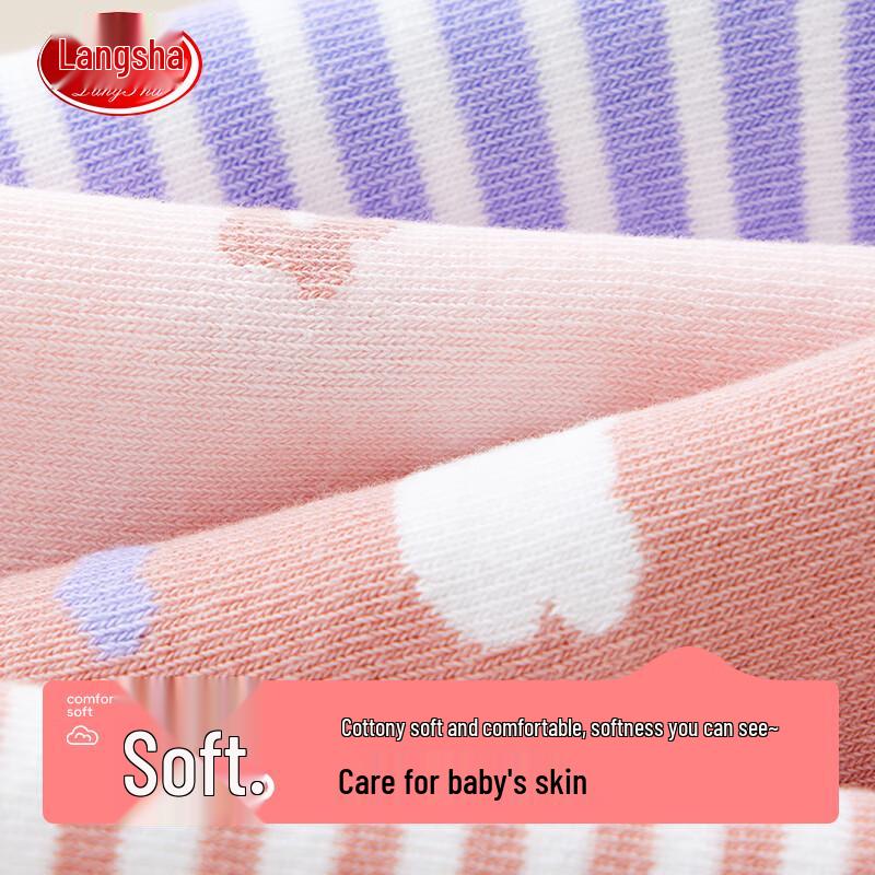 Langsha Kids' Girls Mid-Calf Cotton Socks 5-Pair Pack