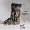 Women Flats Boots for Children Winter Warmth Thickness Anti Slip Shibuya Hairy Boots Mid Length Personalized Fashion Boots 2025