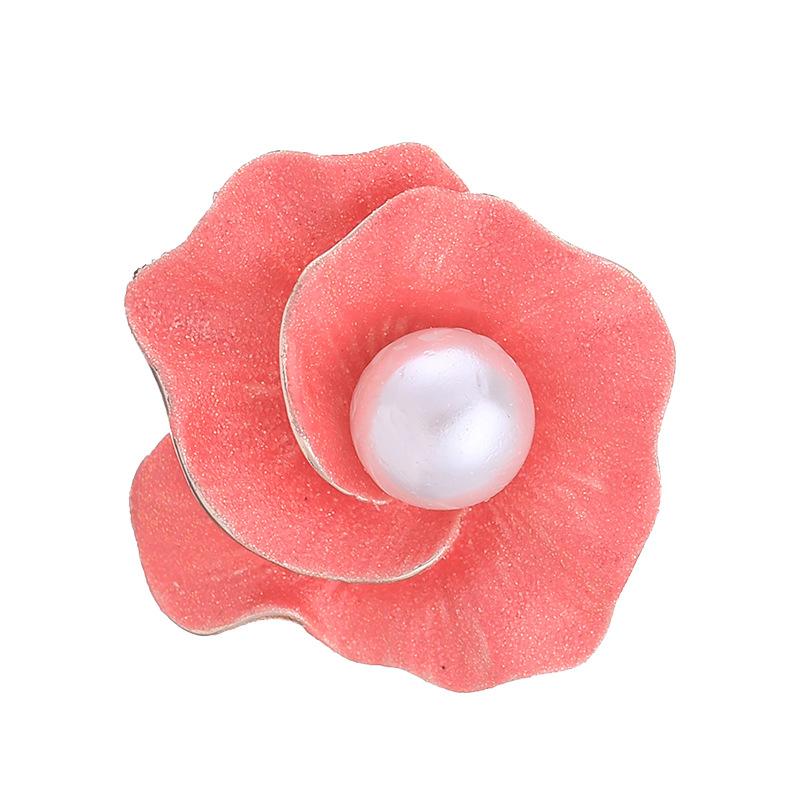 Squisita Spilla Fiore a Goccia d'Olio Color Sabbia, Spilla Unica ed Elegante con Perle da Donna, Spilla Antiriflesso