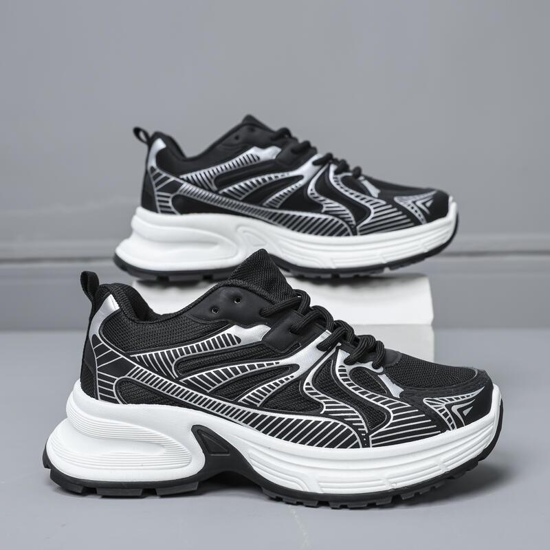 

2025 spring new platform dad shoes heightened non-slip breathable sports shoes fashionable and comfortable versatile casual women s shoes 35 чёрный