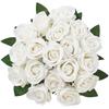 120 Pcs White Roses Artificial Flowers Realistic Bouquet Xmas Home Decor