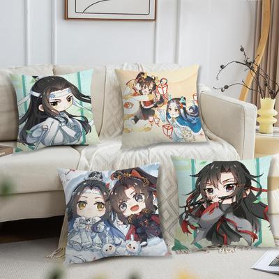 Cute Anime Chibi Mo Dao Zu Shi Cartoon Cushion Cover For Pillow Printing Sofa Decoration Home Car Room Office Nordic Simplicity