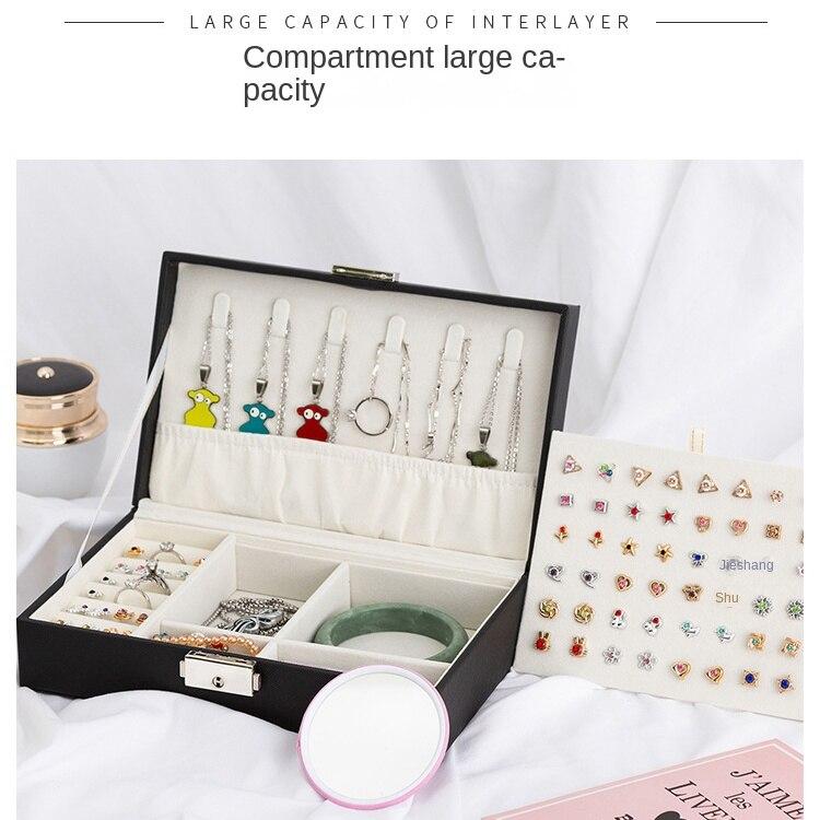 Schmuck-Aufbewahrungsbox, tragbare Schmuckschatulle, Schmuck-Aufbewahrungsbox, multifunktionale Ohrringe, Aufbewahrung, Ring, Halskette, Organisation