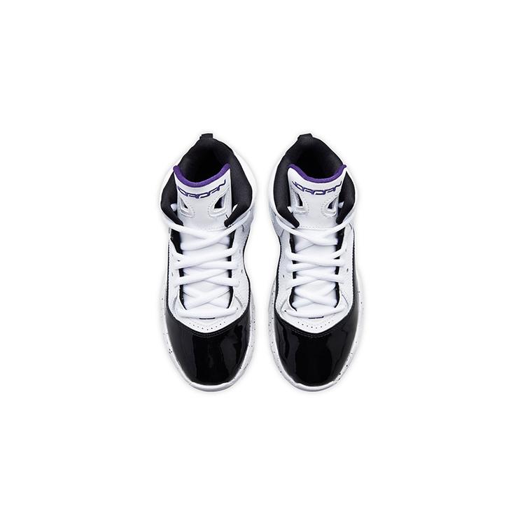 Jordan B'Loyal Leather Cushioning Mid Top Children's Basketball Shoes White Black Kids' CK1426-115