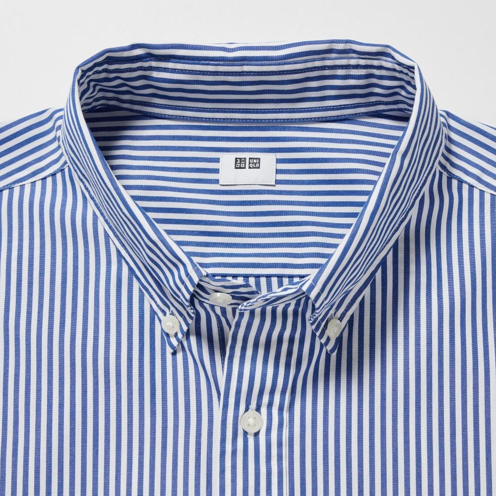Uniqlo Japan Extra Fine Cotton Broad Stripe Shirt  Button Down Collar  Long Sleeves 
