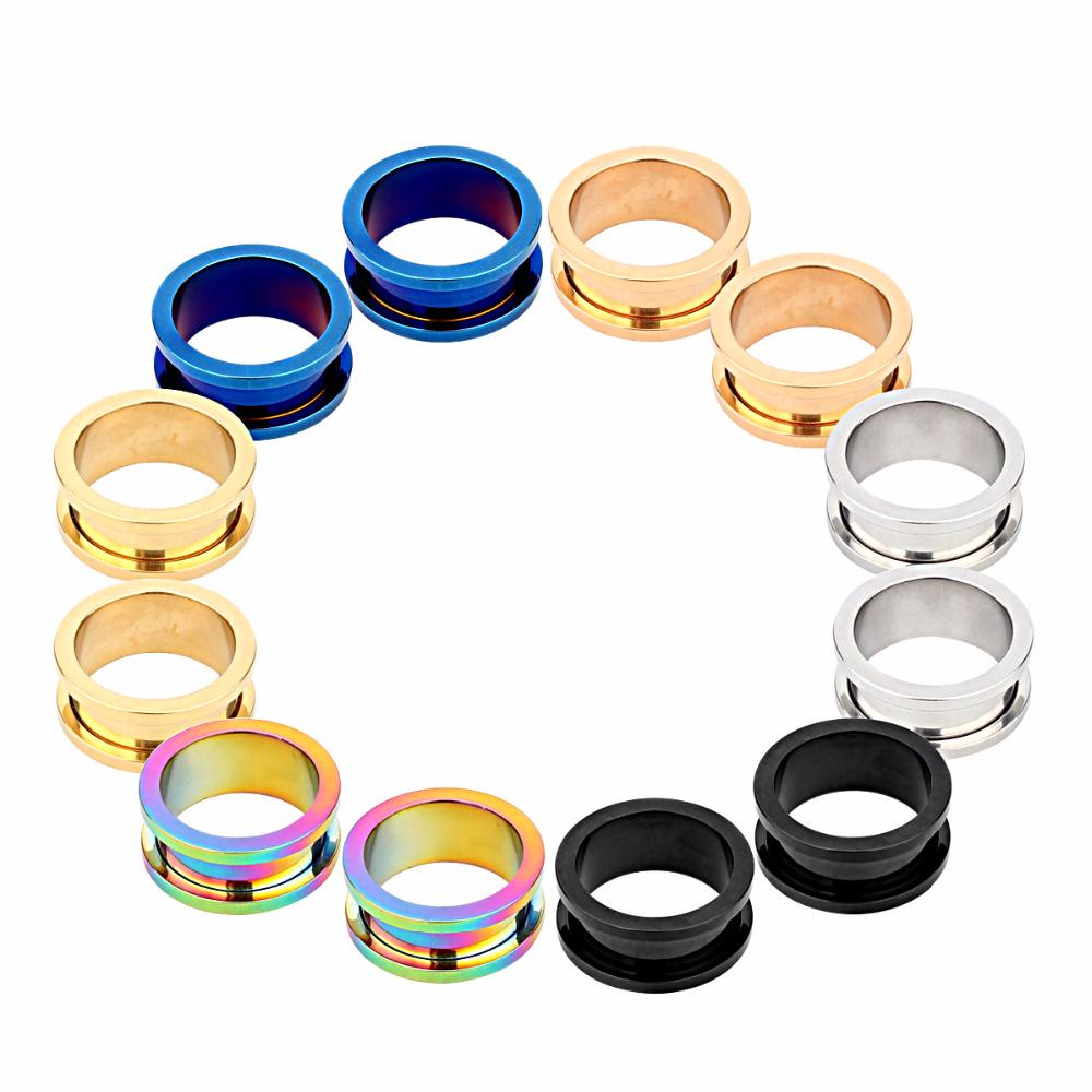2PCS Ear Gauges Plugs Double Flared Piercing Flesh Tunnel Expanders Stretchers Earring Body Jewelry