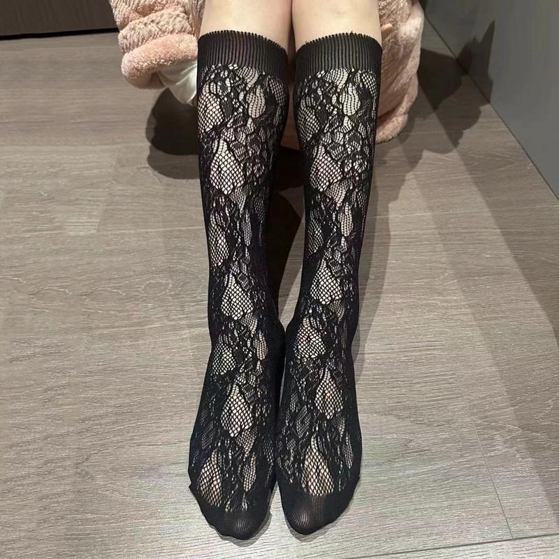Women's Lolita Lace Mid-Length Breathable Socks for Spring & Summer