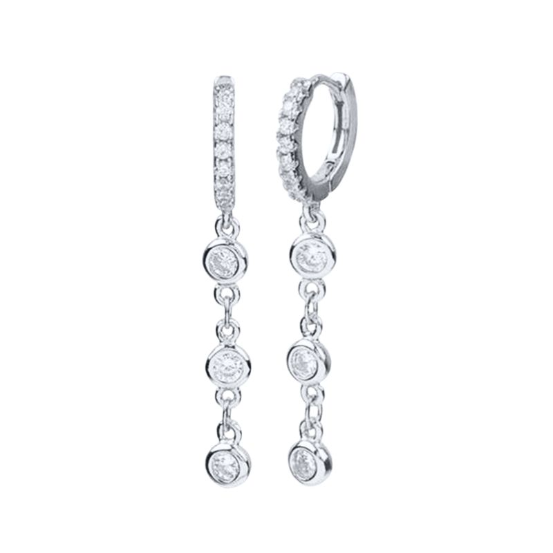 925 Silver Ear Buckles Fashion Hoop Earrings White Crystal Luxury Women's Earrings Wedding Women's Jewelry Premium Gift