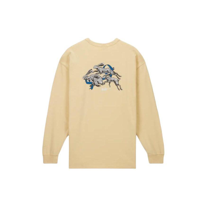 Nike Letter Print Crew Neck Long Sleeve Sweatshirt Unisex Tops Yellow FD0960-753