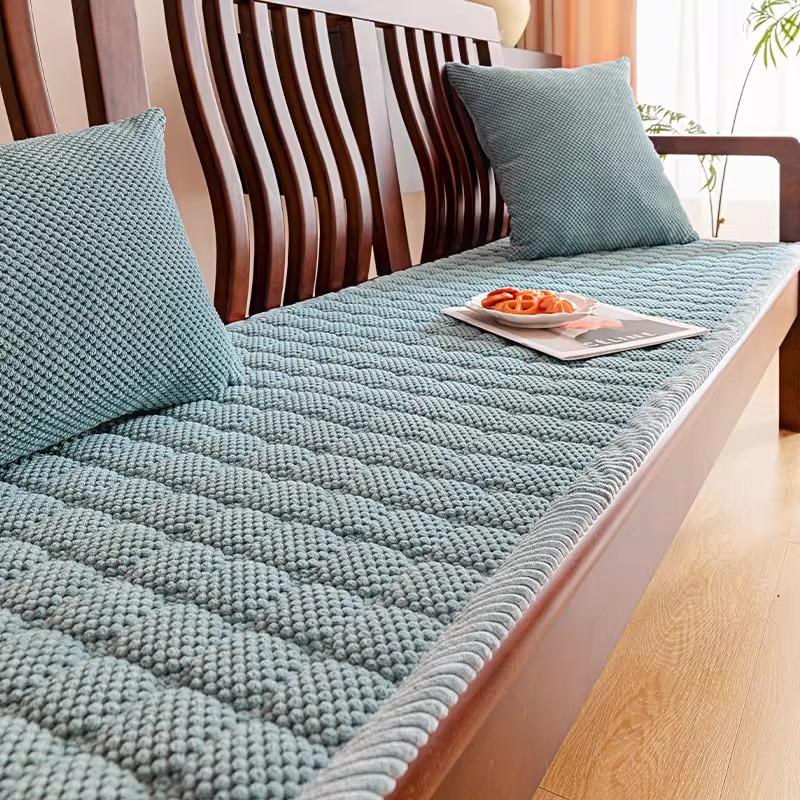 Winter Thick Corduroy Sofa Cushion Thickened Anti Slip Sofa Cover Vintage Sofa Protection Pad for Living Room Decoration