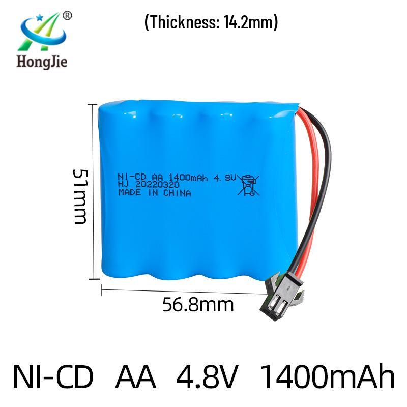 4.8V 1400mAh NiCd AA Battery Pack - Rechargeable 5-Ct for Remote Control Toys (Up To 300 Cycles)