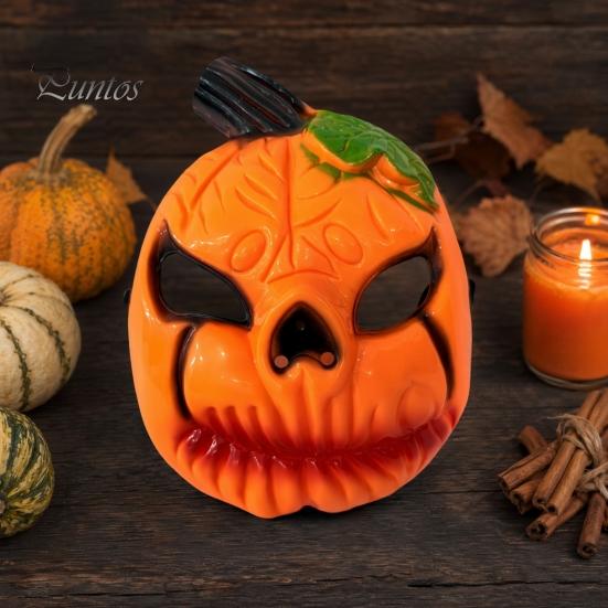 Horror Costume Party Accessory Halloween Pumpkin Face Mask, Scary Lantern Non-fading Mask Breathable Props for Secret Room Games Prop