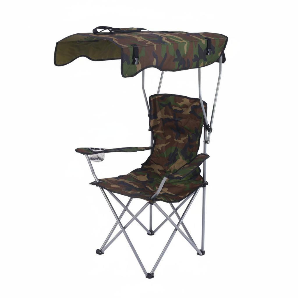 Fishing Chair with Roof Foldable Folding Camping Stool Portable Beach