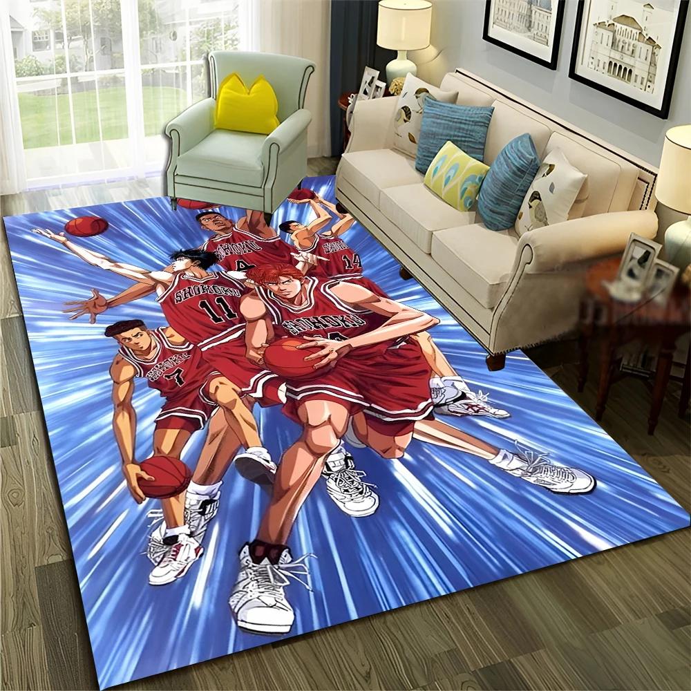 3D Basketball Anime Slam Dunk Cartoon Carpet Rug for Home Living Room Bedroom Sofa Doormat Decor,kid Area Rug Non-slip Floor Mat