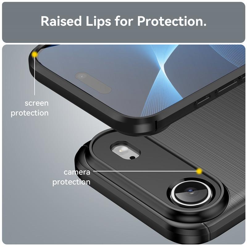 For iPhone 17 AIR Case For iPhone 17 Air 13 14 15 16 17 Pro Max Cover Carbon Fiber Shockproof Silicone Bumper For iPhone 17