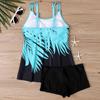 Women's Sexy Slim Printed Camisole Split Bikini Plus Size Swimsuit (Two-Piece Set)