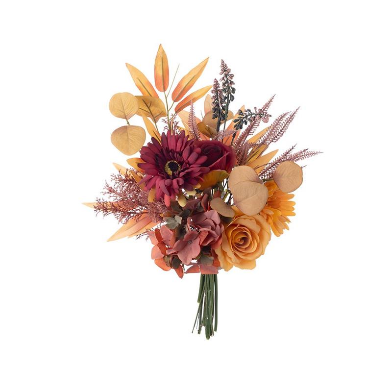 1 bunch Fake Flower INS Style Autumn Color Tabletop Decoration Artificial Flowers Wedding Party Flower Arrangement Silk Bouquet