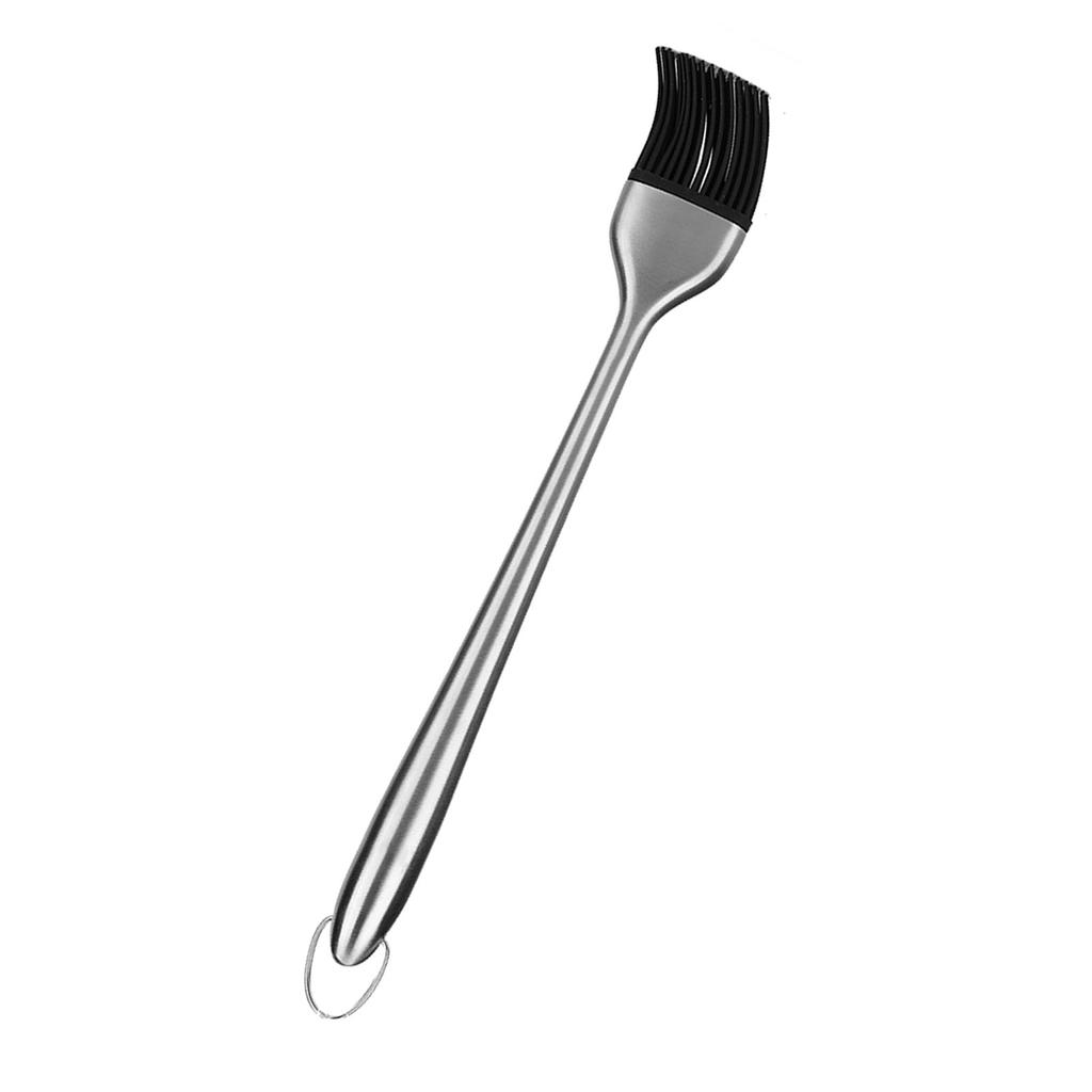 Stainless Steel Handle Silicone Head Basting Barbecue Oil Brush BBQ Roasting Tool (30cm)