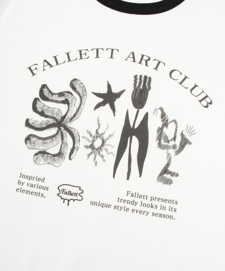 FALLETT Art Club Ringer Short Sleeve T-Shirt White