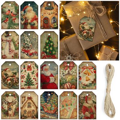 Christmas Party Decoration Label Card Christmas Tree Old Man Gift Gift Hemp Rope Listing