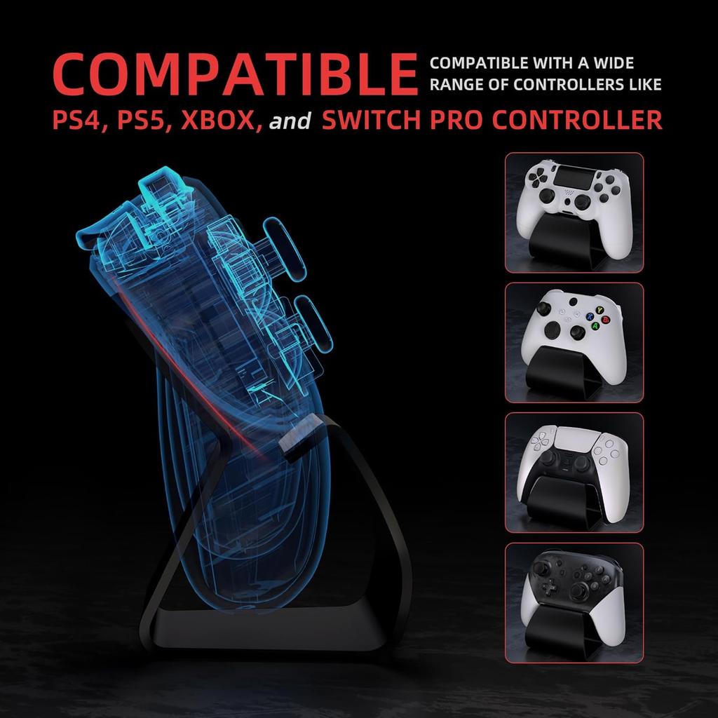 playvital Stand-AL Game Controller Stand for ps5, for ps4, Universal Desktop Display Gamepad Stand for Xbox Series X/S, Xbox One, Aluminium Metal