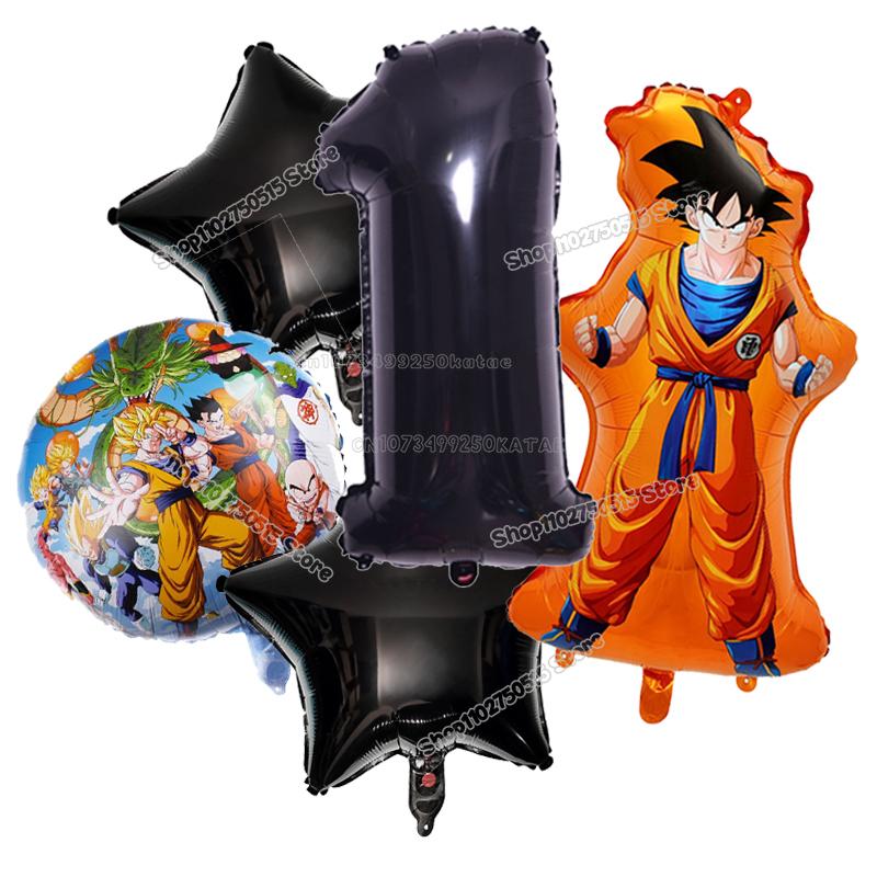Anime Son Goku Kinderverjaardag Decoratie Dragon Ball Nummer Ballonnen Set Jongen Meisje Feestartikel Cartoon Babyborrel Verjaardagsdecor