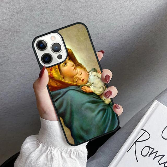 Virgin Mary And Jesus Phone Case Cover For iPhone 17 Air 16 15 14 plus 11 12 13 pro max coque Shell Fundas