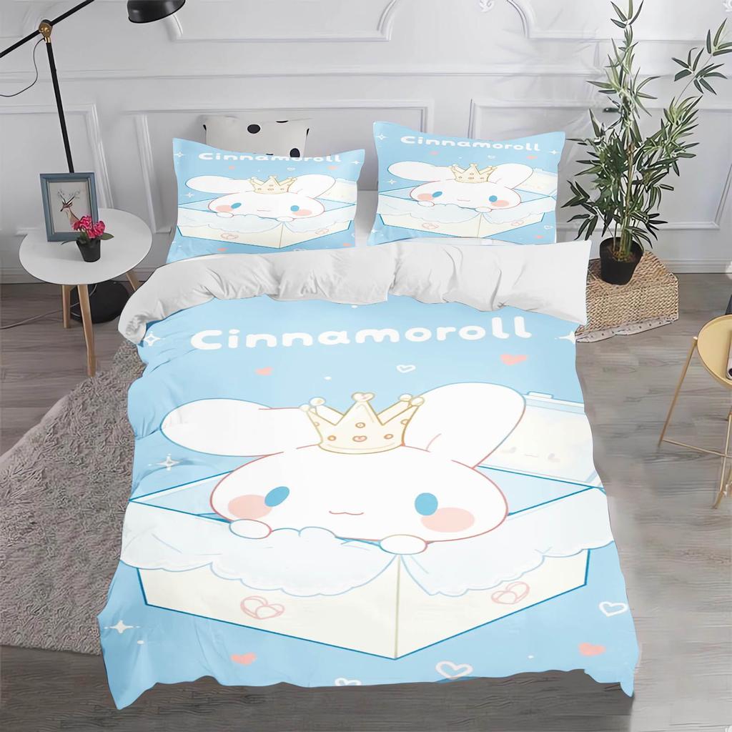 Cinnamoroll MINISO Sanrio Bedroom Children'S Bedding Set Duvet Cover Comforte Queen With Pillowcase Christmas Gifts Home