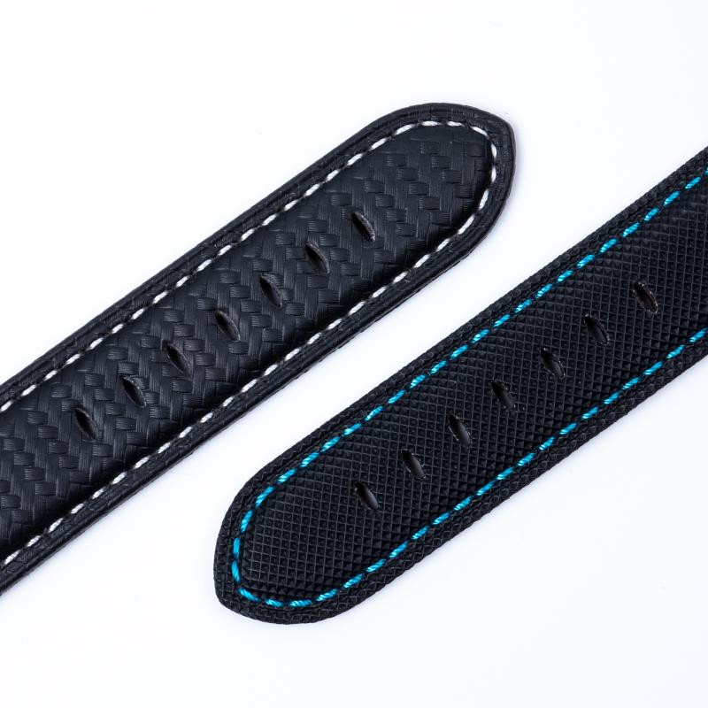 Soft Nylon Carbon Fiber Leather Wacthband For Panerai Strap PAM386/441 Blue Black Wristband Bracelet 24mm With Pin Buckle