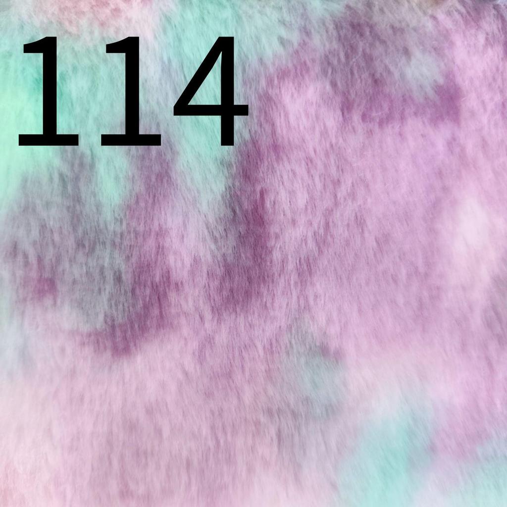 Colorful Tie-Dye Rabbit Fur Print Plush Fabric, 10mm - Ideal for Toy and Clothing Design