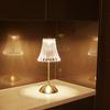Modern LED Crystal Table Lamp with Touch Control - Tri-Tone Lighting, Wrought Iron Base, Rechargeable Battery