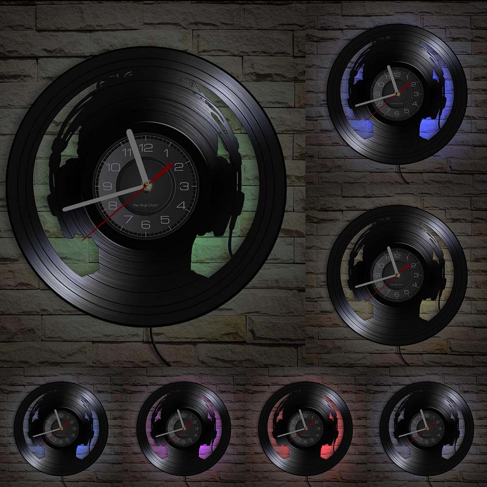 Music Is My Life Music Inspirational Quote Home Decor Music Headphone Wall Clock Rock n Roll Vintage Vinyl Record Wall Clock