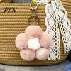 Flower Bag Charm Plush Keychain for Handbags, Five-petal Charm, Soft Fluffy Backpack Hanging Accessory Women Ornament