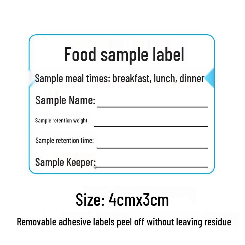 Self-Adhesive Food Sample Retention Label for School Canteens