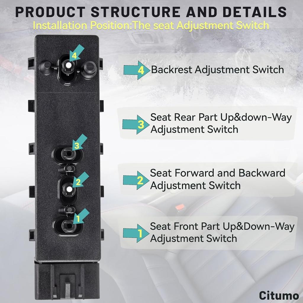 25974714 Power Seat Switch Adjust Switch Front Left Driver Side For Buick Chevy Cadillac GMC Adjuster Button Switch