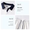 Damen Polokragen Color-Block T-Shirt & Shorts Set