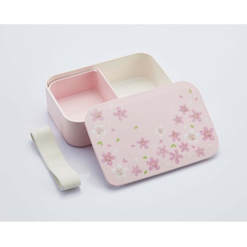 Skater (NLP5-A) Lacquered Single-Tier Lunch Box, 500ml, with Inner and Belt, Cherry Blossom Pink, Made In Japan