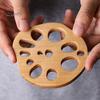 Sottobicchiere in legno Radice di loto Fette Biscotti Fiori Sottobicchiere da tavolo Tappetino isolante versatile per la decorazione domestica