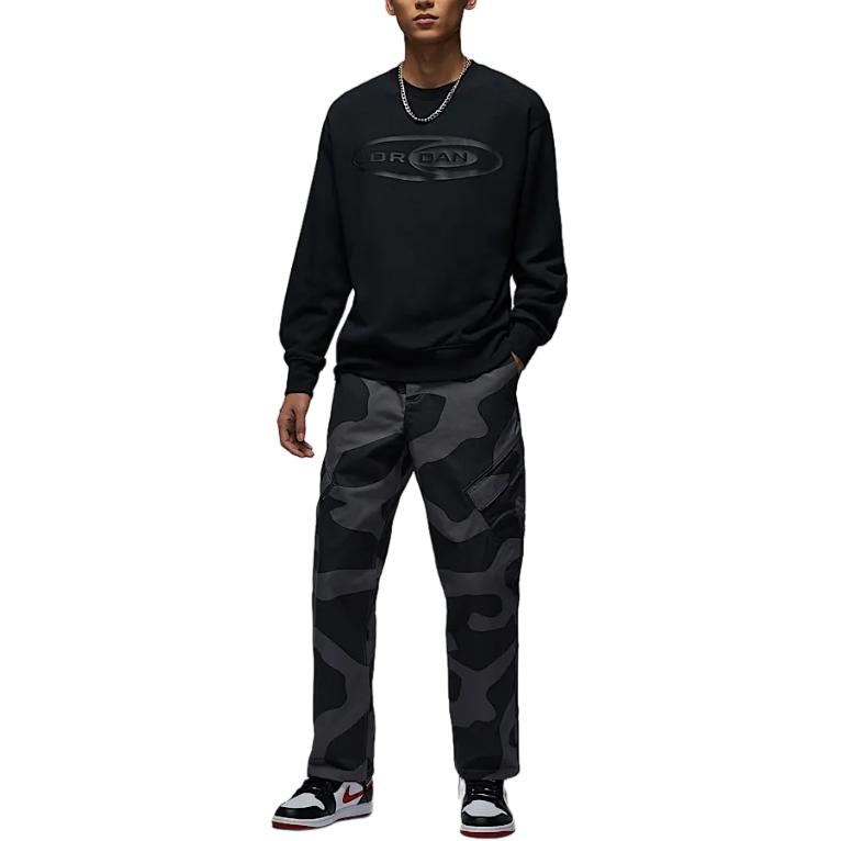 Jordan Essentials FW24 Bisiklet Yaka Spor Yazılı Desen Uzun Kollu Erkek Sweatshirt Siyah HV9284010