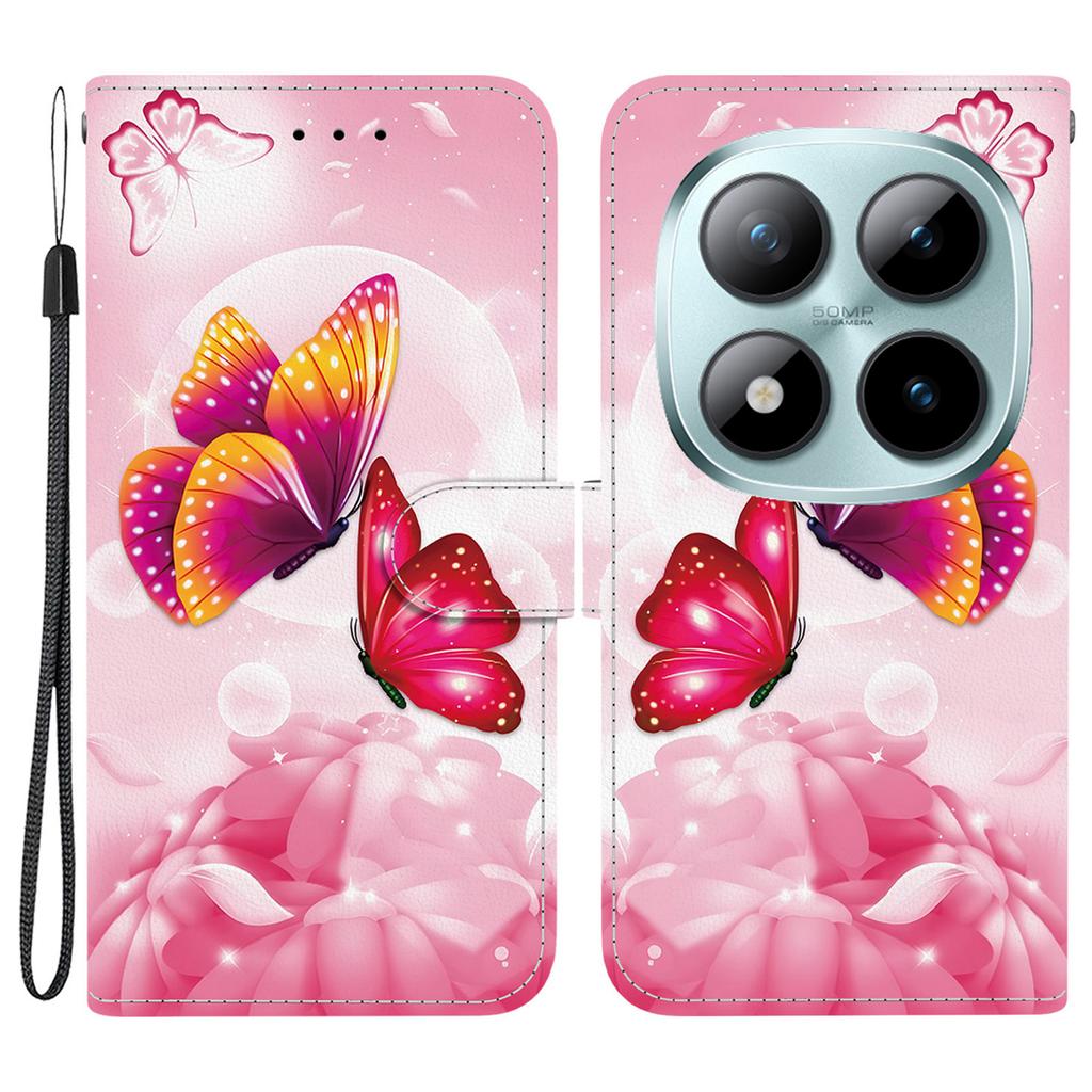 For Xiaomi Poco M8 Pro 5G/Redmi Note 15 Pro+ 5G (Global) Case Pattern Printing Leather Flip Wallet Phone Cover with Lanyard