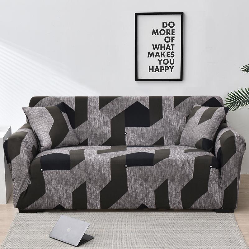 Ash Color Elastic Sofa Covers For Living Room Corner L -Shape Couch Cover Sectional Chair Slipcovers Protector Cover 1 /2 /3 /4 Seat